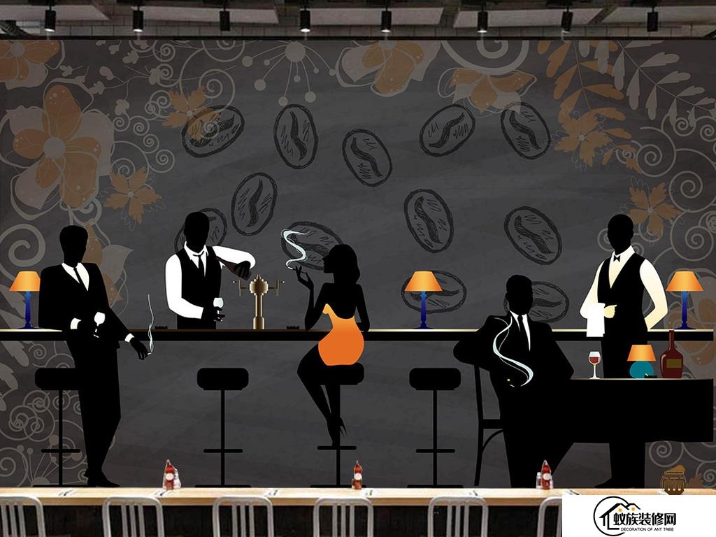 主题餐厅欧式墙绘图片